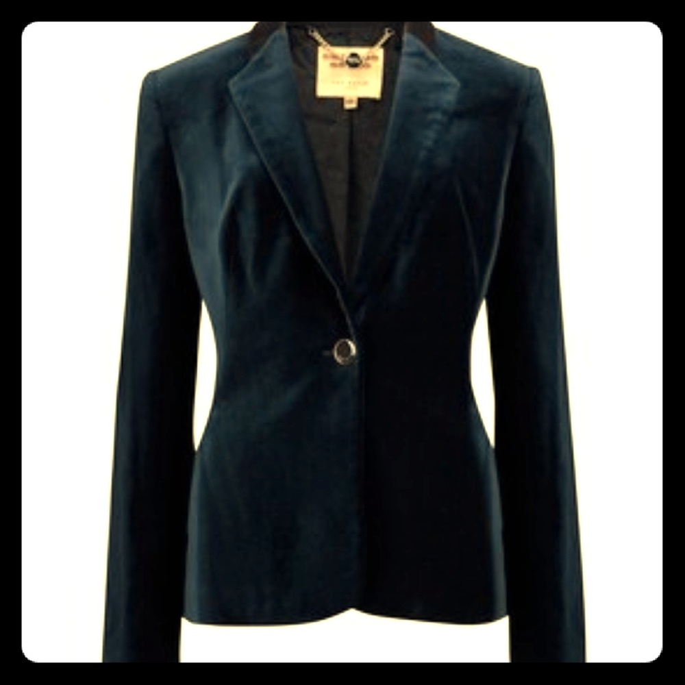 Blue suede blazer